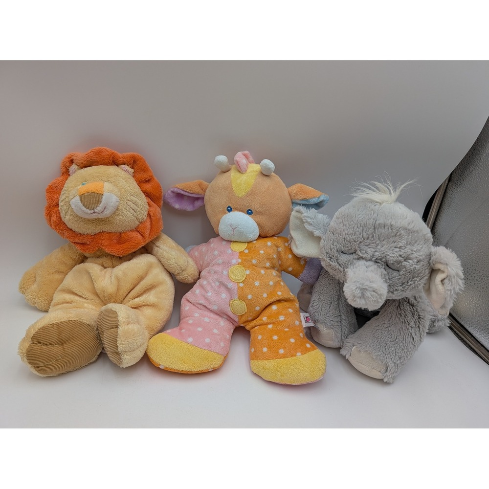 Baby Ganz Plush Toy Lot Multicolor Musical Lion Giraffe Elephant BG1250 BG4146